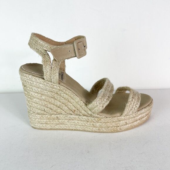 Jeffrey Campbell NWOB Tan Soffia Wedge Jute Platform Sandals Size 10.5 - Picture 1 of 8